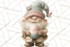 Easter Gnomes Clipart, Cute Bunny Hats, Pastel Eggs Png Product Image 2