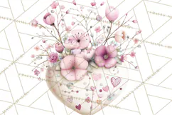 Valentine Picnic Party Clipart, Pink Heart Picnic PNG Product Image 2