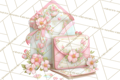 Pink Romantic Letter Clipart, Love Notes Clip Art PNG Product Image 2