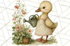 Vintage Garden Animals Clipart, Ducklings Bunnies Lambs Product Image 4