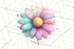 Pastel Retro 90s PNG, Cute Aesthetic Clipart, Checkerboard Product Image 4