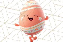 Cute Easter Egg Characters PNG, Adorable Spring Egg Clipart Product Image 4