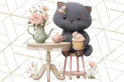 Springtime Baby Animal Clipart PNG, Cute Tea Party Bunnies Product Image 3