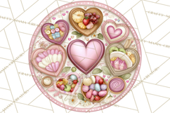 Valentine Picnic Party Clipart, Pink Heart Picnic PNG Product Image 4