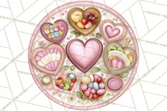 Valentine Picnic Party Clipart, Pink Heart Picnic PNG Product Image 4