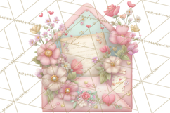 Pink Romantic Letter Clipart, Love Notes Clip Art PNG Product Image 4