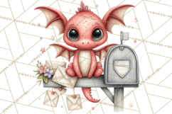 Valentine Dinosaur Clipart Cute T-Rex Sublimation PNG Love Product Image 4