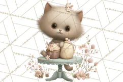Springtime Baby Animal Clipart PNG, Cute Tea Party Bunnies Product Image 4