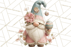Easter Gnomes Clipart, Cute Bunny Hats, Pastel Eggs Png Product Image 4