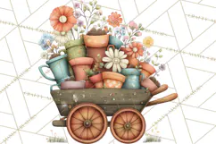 Spring Garden Clipart, Garden Tools Clip Art PNG, Watercolor Product Image 4
