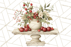 Farmhouse Cherry Kitchen Clipart, Rustic Cherry Kitchen Png Product Image 4