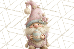 Easter Gnomes Clipart, Cute Bunny Hats, Pastel Eggs Png Product Image 5