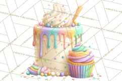 Cartoon Birthday Cake Clipart, Cute Realistic Cake PNG Product Image 5
