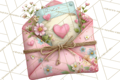 Pink Romantic Letter Clipart, Love Notes Clip Art PNG Product Image 5