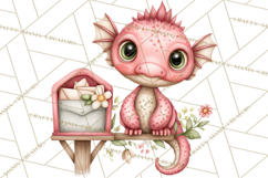 Valentine Dinosaur Clipart Cute T-Rex Sublimation PNG Love Product Image 5