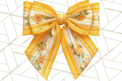 Easter Bow Clipart, Pastel Ribbon Bows, Floral Png Product Image 2