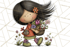 Spring Kids Clipart Playing Outdoors, Summer Children Png Product Image 2