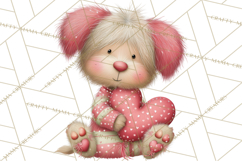 Valentine Clipart PNG, Cute Critters Hearts, Puppies Kittens Product Image 3