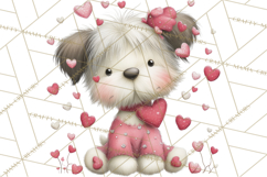 Valentine Clipart PNG, Cute Critters Hearts, Puppies Kittens Product Image 4