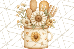 Farmhouse Sunflower Kitchen Clipart, Sunflower Kitchen Png Product Image 5