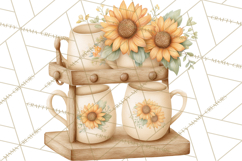 Farmhouse Sunflower Kitchen Clipart, Sunflower Kitchen Png Product Image 2