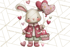 Valentine Clipart PNG, Cute Critters Hearts, Puppies Kittens Product Image 3