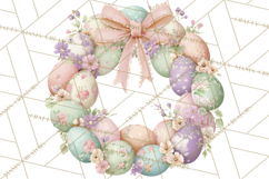 Spring Wreath Clipart PNG, Easter Wreath Clip Art Product Image 3