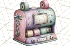 Pretty Stationery Clipart, Pastel Office Supplies Png Product Image 3