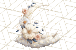 Moon Scenes Clipart, Crescent Moon Art, Starry Sky PNG Product Image 5