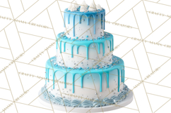 Birthday Cake Clipart, Tiered Cake PNG, Drip Cake PNG Product Image 5