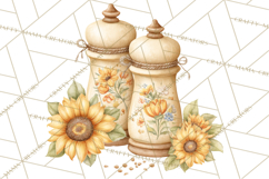 Farmhouse Sunflower Kitchen Clipart, Sunflower Kitchen Png Product Image 5