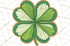 Patterned Four-Leaf Clover Clipart, St Patrick’s Day PNG Product Image 5