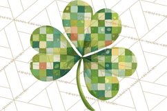 Patterned Four-Leaf Clover Clipart, St Patrick’s Day PNG Product Image 2