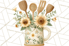 Farmhouse Sunflower Kitchen Clipart, Sunflower Kitchen Png Product Image 2