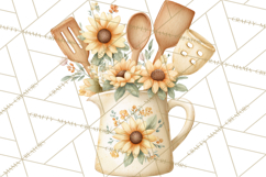 Farmhouse Sunflower Kitchen Clipart, Sunflower Kitchen Png Product Image 3