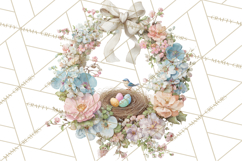 Spring Wreath Clipart PNG, Easter Wreath Clip Art Product Image 3