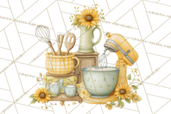 Farmhouse Sunflower Kitchen Clipart, Sunflower Kitchen Png Product Image 4