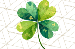 Patterned Four-Leaf Clover Clipart, St Patrick’s Day PNG Product Image 4