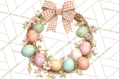 Spring Wreath Clipart PNG, Easter Wreath Clip Art Product Image 3