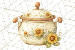 Farmhouse Sunflower Kitchen Clipart, Sunflower Kitchen Png Product Image 3