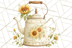 Farmhouse Sunflower Kitchen Clipart, Sunflower Kitchen Png Product Image 4