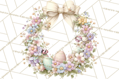 Spring Wreath Clipart PNG, Easter Wreath Clip Art Product Image 5