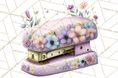 Pretty Stationery Clipart, Pastel Office Supplies Png Product Image 2