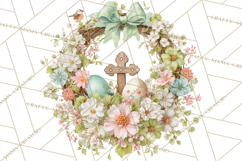 Spring Wreath Clipart PNG, Easter Wreath Clip Art Product Image 2
