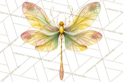Butterfly Clipart, Dragonfly Clip Art PNG, Pastel Spring Product Image 2