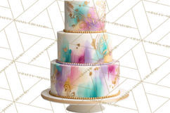 Birthday Cake Clipart, Tiered Cake PNG, Drip Cake PNG Product Image 2
