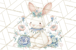 Chinoiserie Easter Clipart, Cute Elegant Bunny Easter Png Product Image 2