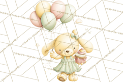 Pastel Birthday Clipart, Cute Party Animals PNG Product Image 2