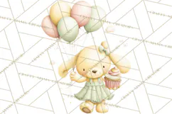 Pastel Birthday Clipart, Cute Party Animals PNG Product Image 2