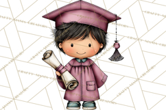 Kids Graduation Clipart PNG, Preschool Kindergarten Kids Product Image 2
